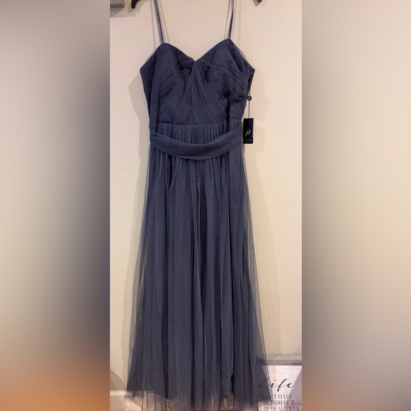 Adrianna Papell Strapless Charcoal Gown - Picture 2 of 6